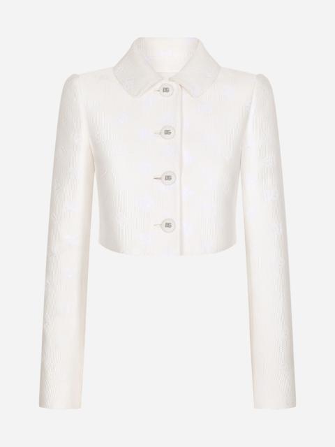 Short jacquard jacket with all-over DG logo