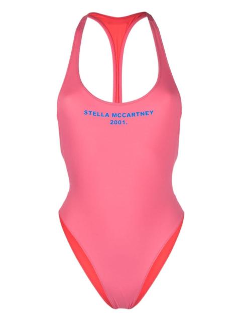 logo-print cut-out swimsuit