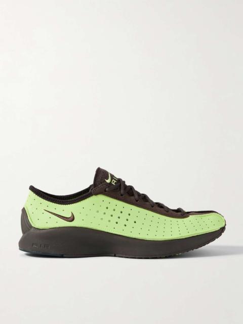 Air Superfly suede and perforated leather sneakers Mint