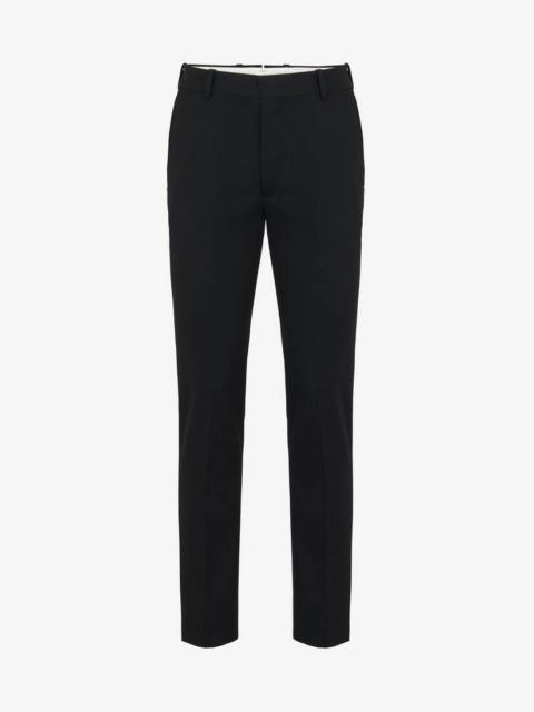 Men's Tailored Cigarette Trousers in Black