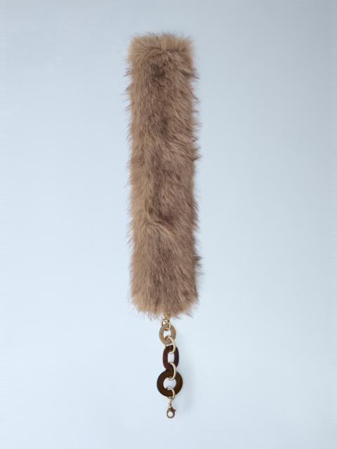 Faux Fur Collar with Chain Links