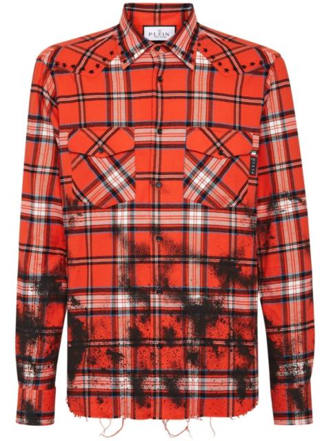 Gothic Plein tartan-print shirt