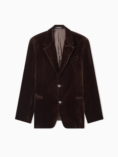 SINGLE-BREASTED JACKET IN SMOOTH VELVET