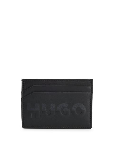 MATTE-LEATHER CARD HOLDER WITH SPLIT LOGO