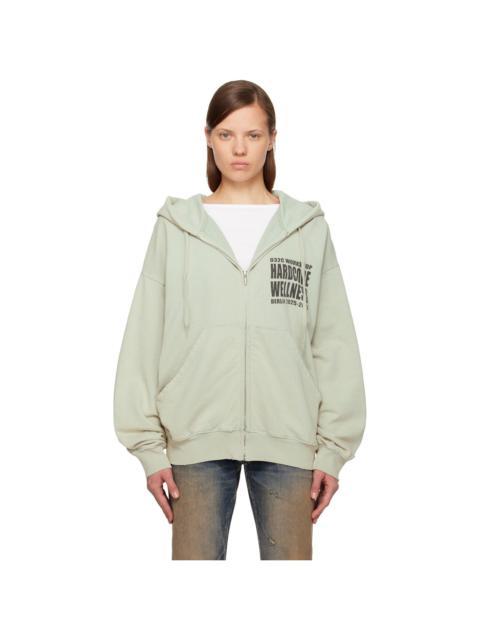 Green "Hardcore Wellness" Zip-Up Jacket