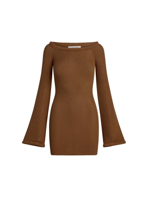 Eos Knit Silk-Cotton Mini Dress orange