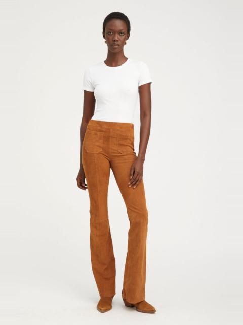DARK COGNAC PATCH POCKETS SUPER FLARE PANTS