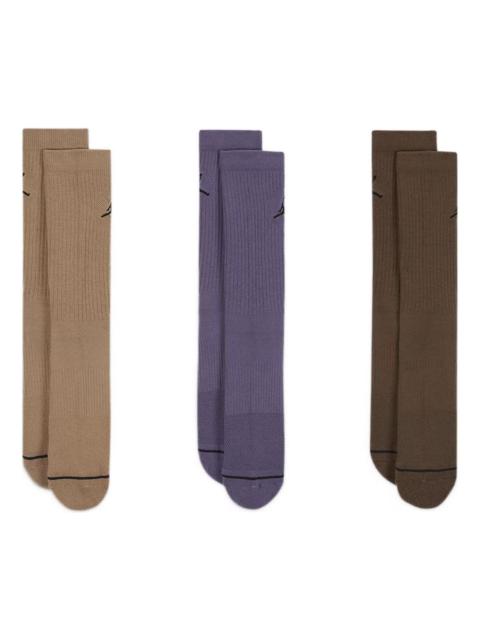 Air Jordan Everyday Crew Socks 3 Set 'Tan Purple Brown' DX9632-905