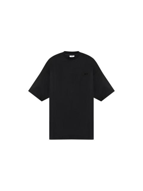 EMBROIDERED LOGO OVERSIZED T-SHIRT (BLACK)