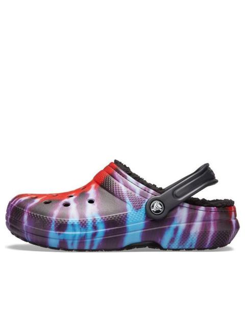 Crocs Classic Tie Dye Stay Warm Cozy Crocs Sports Slippers Unisex Purple Red 206341-988
