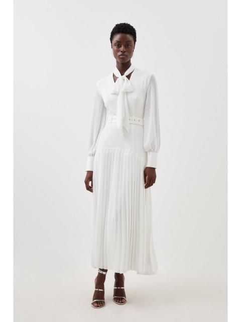 Jersey Ponte Georgette Mix Midi Dress