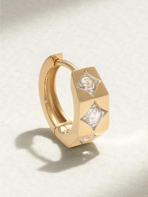 Ecrou Petite 18-karat Gold Diamond Single Hoop Earring