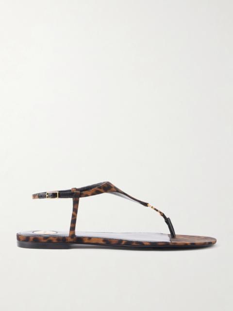 Cassandra Logo-embellished Leopard-print Canvas Sandals
