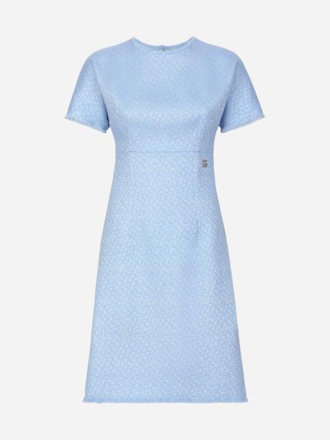 Raschel tweed midi dress with DG logo
