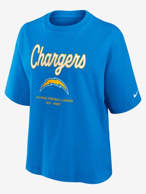 Los Angeles Chargers Essential Script Boxy Women's Nike NFL T-Shirt