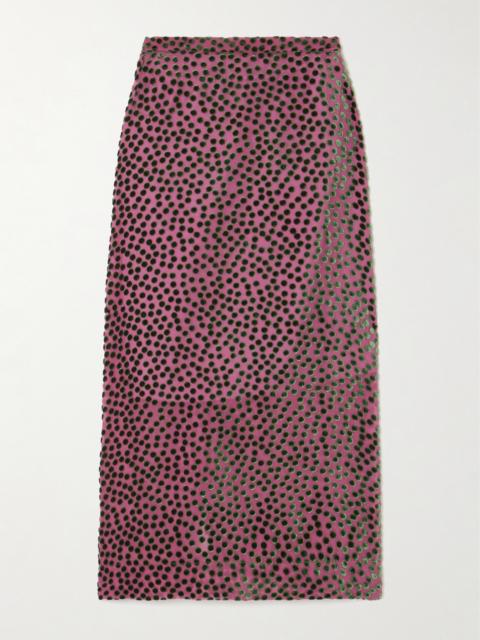 Devoré-velvet Midi Skirt