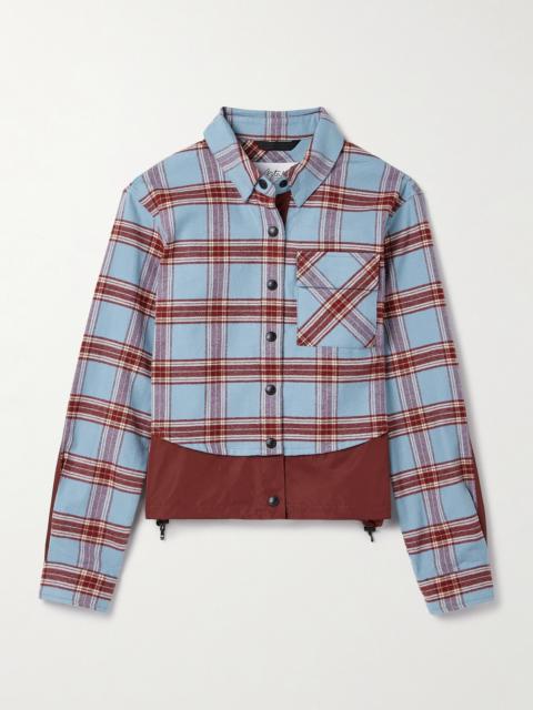 Loge Peak Shell-trimmed Checked Cotton-flannel Shirt