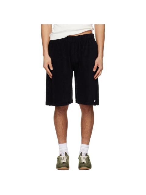 Black Spongy Sports Shorts