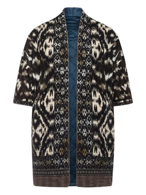 all-over pattern quilted coat