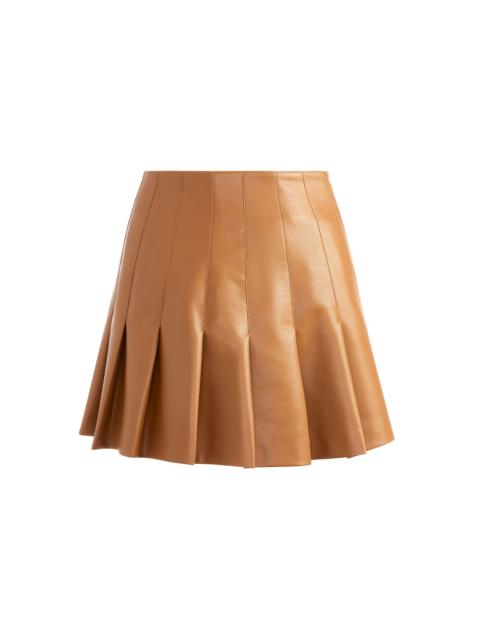 CARTER PLEATED VEGAN LEATHER MINI SKIRT