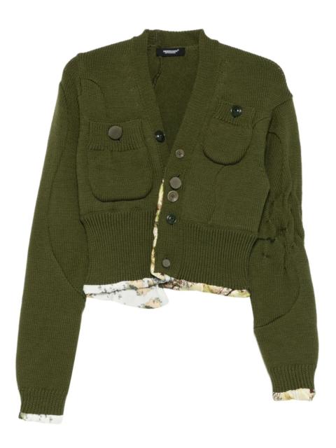 printed-trim cardigan