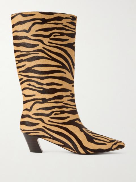Cleo Zebra-print Calf Hair Knee Boots