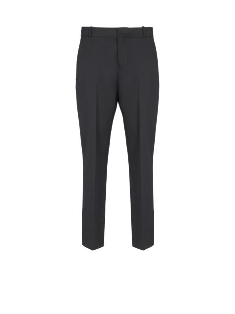 Straight-leg tailored wool trousers