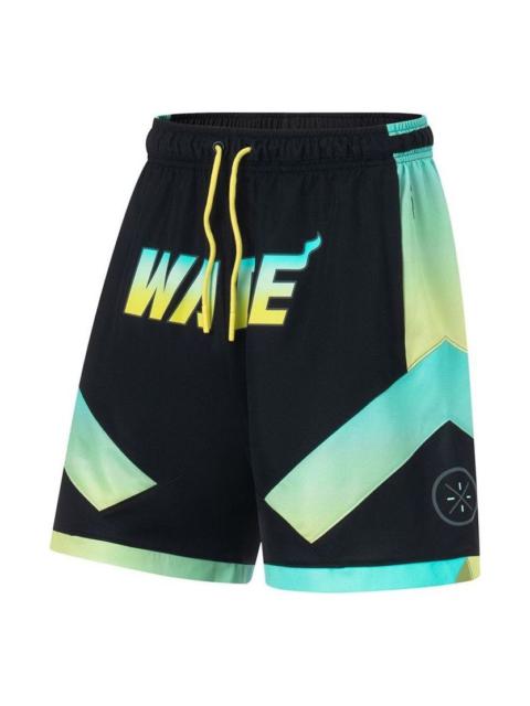 Li-Ning Way Of Wade Graphic Basketball Shorts 'Black Green' AAPT051-2