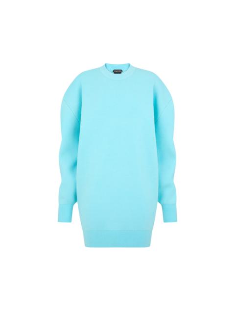 SCULPTURAL WOOL CASHMERE SWEATSHIRT MINI DRESS