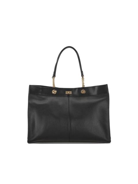 top-handle leather tote bag