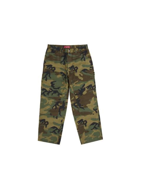 Supreme Jacquard Logos Double Knee Denim Painter Jean Woodland Camo