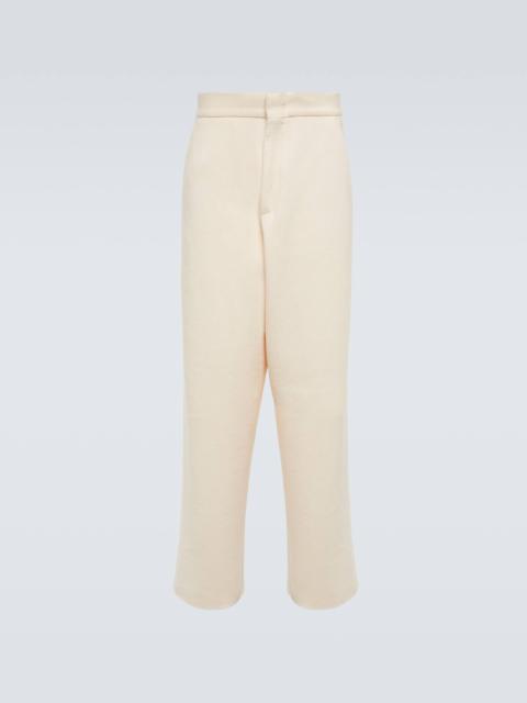 Straight cotton bouclé pants