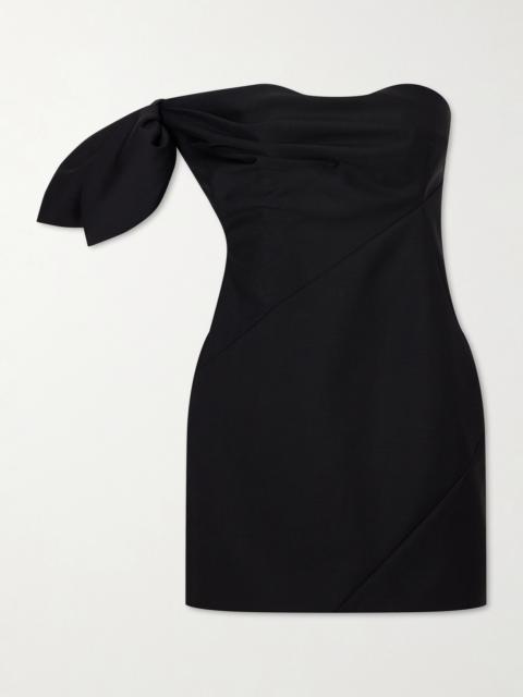 Bow-detailed Wool And Mohair-blend Mini Dress