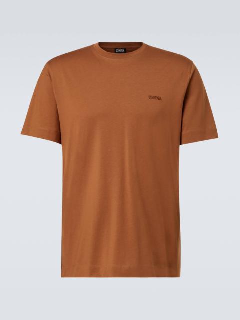 Logo embroidered cotton jersey T-shirt