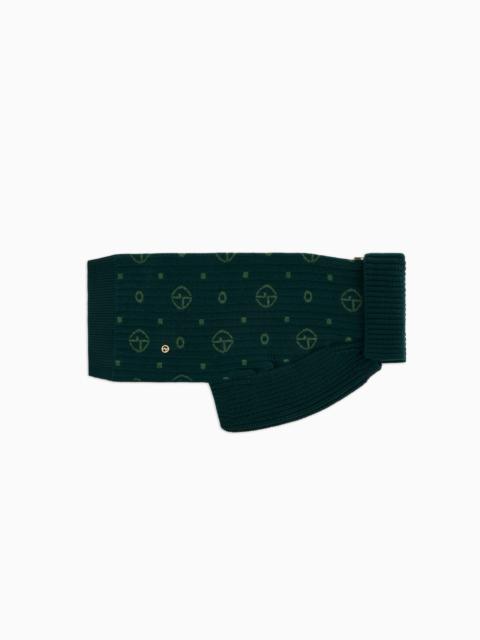 POLDO X GIORGIO ARMANI JUMPER IN MONOGRAM JACQUARD VIRGIN WOOL AND CASHMERE