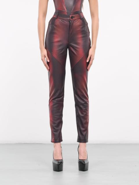 Printed Leather Pants