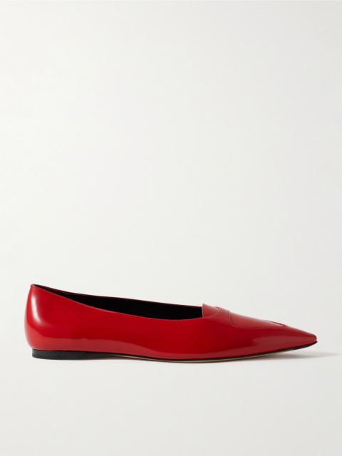 Viv glossed-leather ballet flats Red