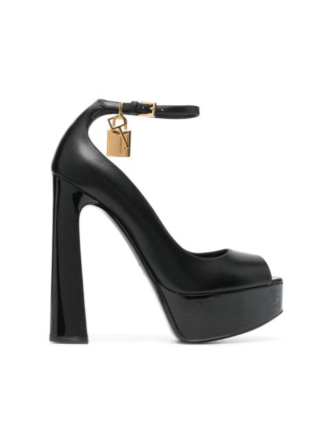 padlock charm platform pumps