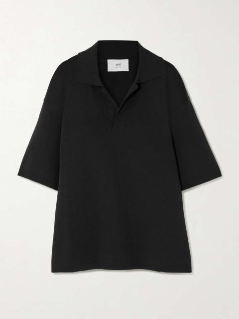 Knitted polo shirt Black