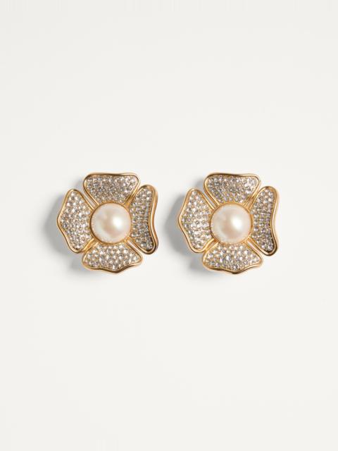 SAN FIN METAL EARRINGS WITH SWAROVSKI® CRYSTALS AND PEARLS