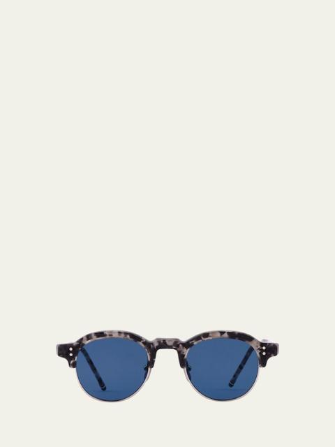 Men's Oval Half-Rim Sunglasses