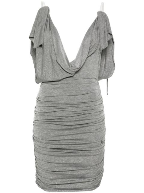 draped mini dress