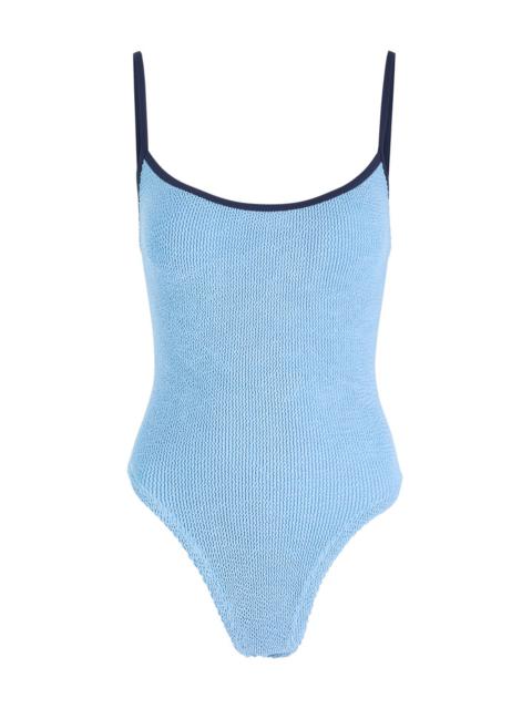 Hunza G Pamela Contrast Seersucker Swimsuit