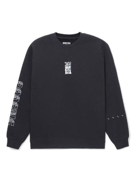 Li-Ning BADFIVE Sports Basketball Round Neck Pullover 'Black White' AWDS135-4
