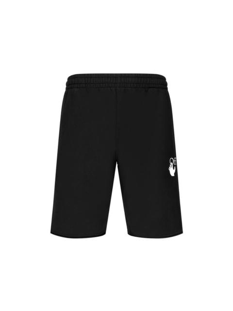 OFF-WHITE Diag Stripe Sweat Shorts Black Fuchsia