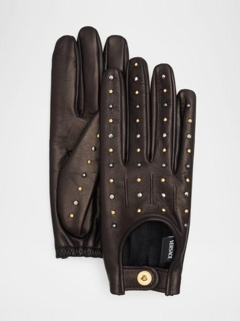 Studded Lambskin Leather Gloves