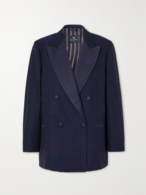 Double-breasted Cotton And Wool-blend Jacquard Blazer
