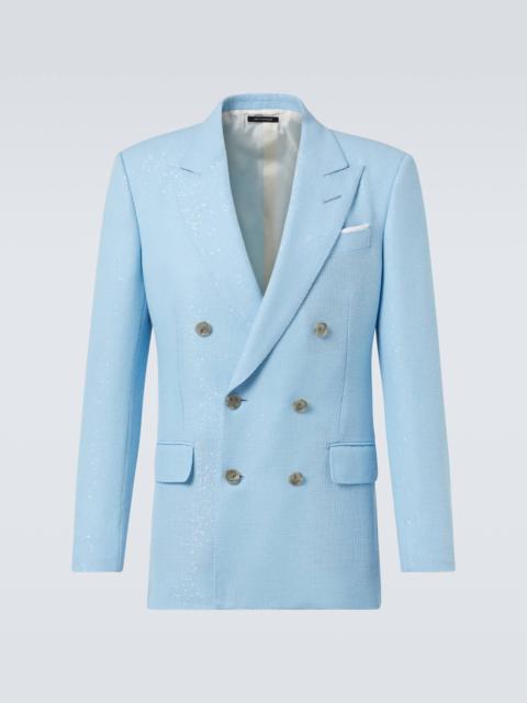 Sequined wool-blend blazer