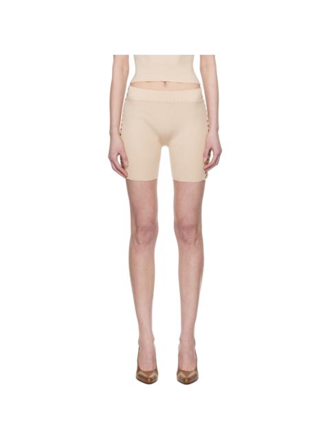 SSENSE Exclusive Beige Ribbed High Waist Shorts