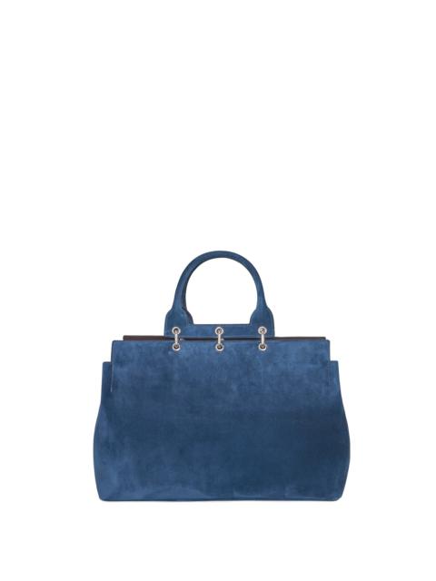 Large Amethyst Bag in Navy Suede